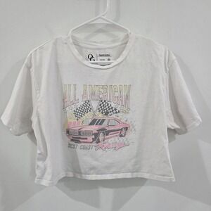 Organic Generation Womens Crop Top Size Large Organic‎ Cotton Graphic Tee Racing